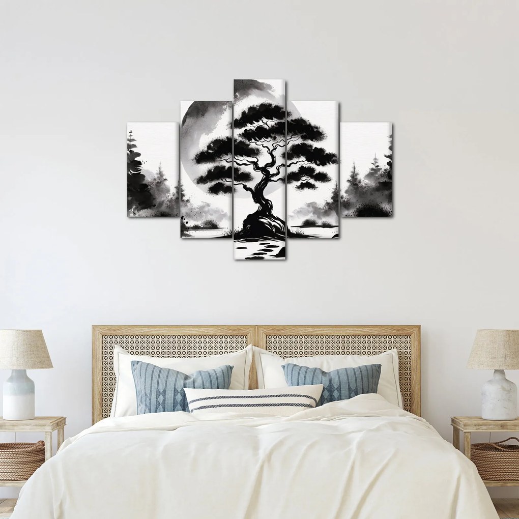 Tablou – Bonsai alb-negru (150x105 cm)
