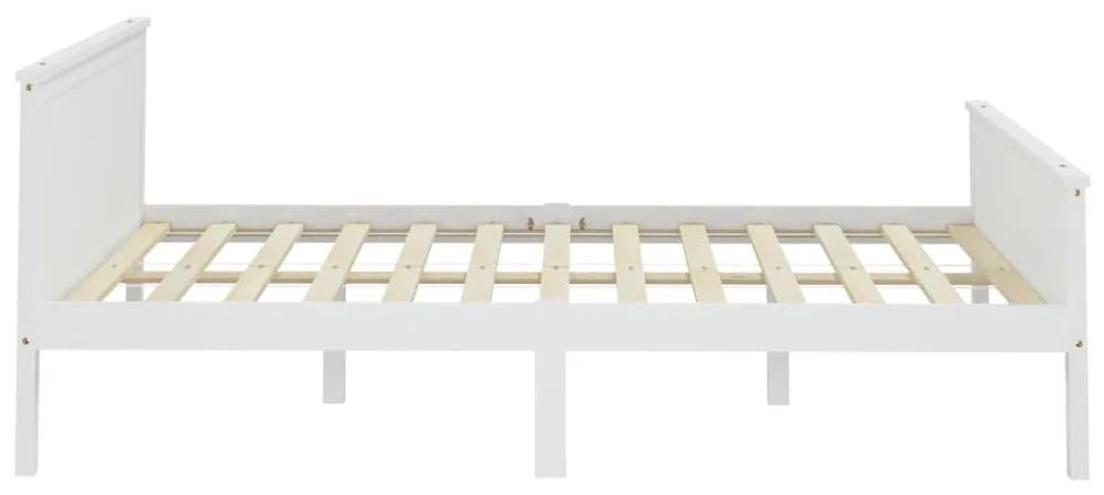 Cadru pat cu 2 sertare, alb, 140x200 cm, lemn masiv pin Alb, 140 x 200 cm, 2 Sertare