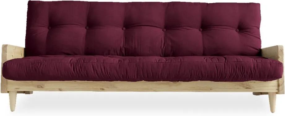 Canapea variabilă Karup Design Indie Natural/Bordeaux, roșu închis