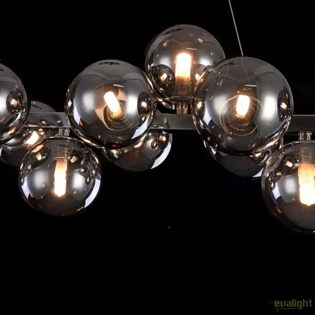 Lustra deosebita cu 25 de surse de lumina Dallas, crom/ fumuriu MYMOD547PL-25CH