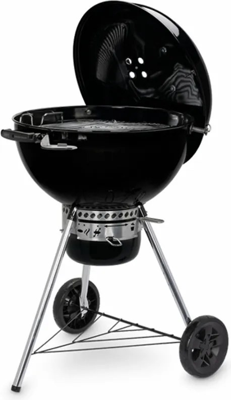 Gratar pe carbuni Weber Master Touch WB 14701004, 57 cm, Otel inoxidabil, Reglare flux de aer, 2 roti gumate, Termometru incorporat, Negru