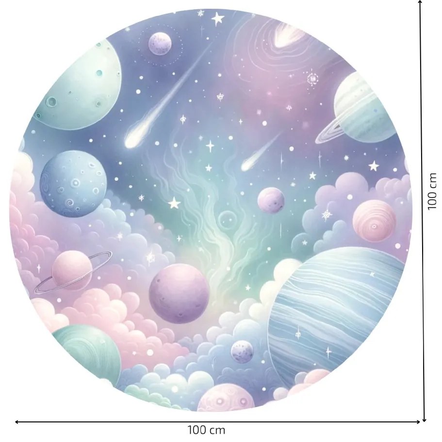 PIPPER. Autocolant circular de perete „Un univers magic” mărimea: 100cm