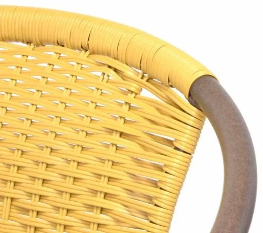 Set 4x scaune de grădină Polirattan+masă de sticlă