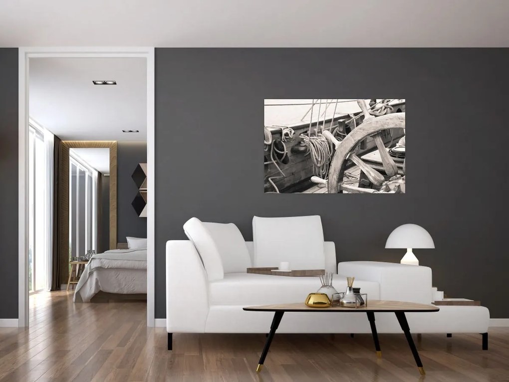 Tablou - Cârma de barcă cu vele (90x60 cm)