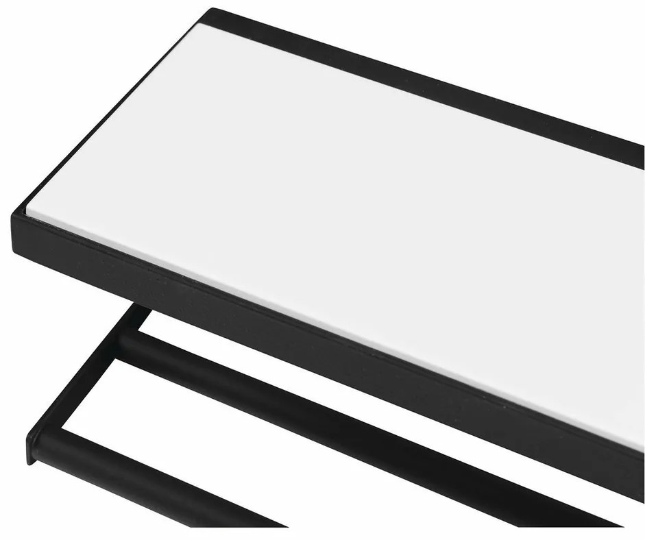 SAPHO Ska401 Raft de perete Ska 45 x 14 x 16 cm,negru mat cu placă MDF albă