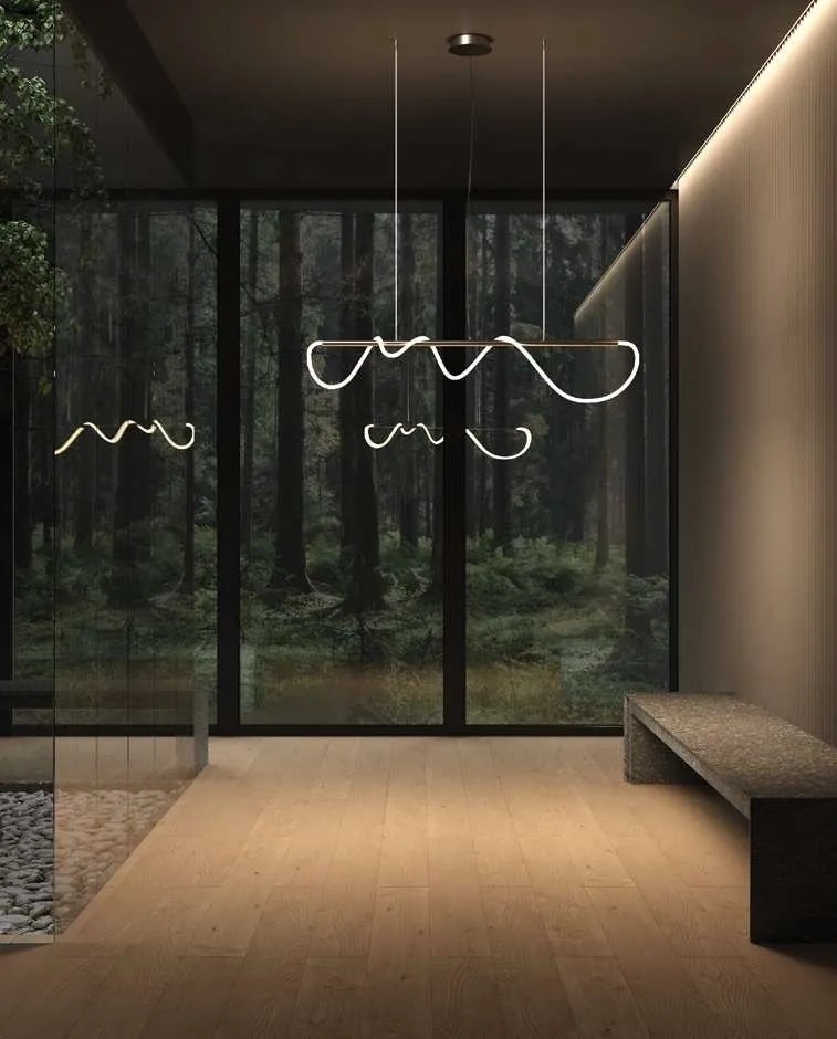 Lustra LED design modern Tau auriu