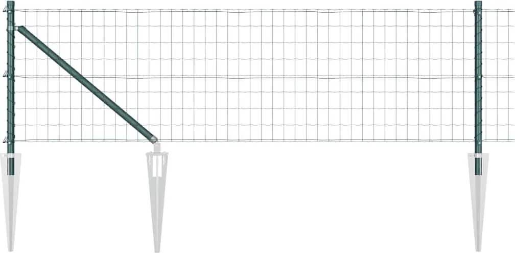 vidaXL Gard cu Stâlp Verde 0,6 x 25 m Oțel și PVC