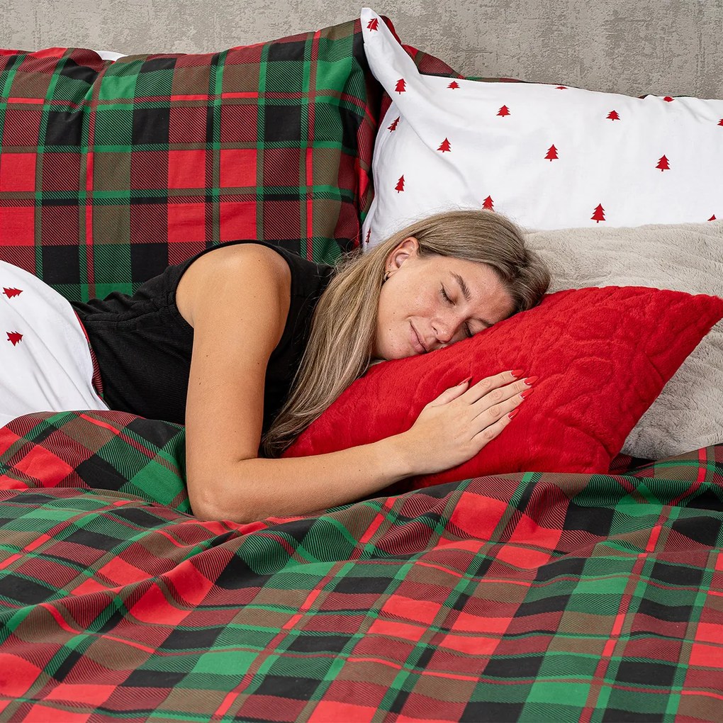 Lenjerie de pat din bumbac 4Home Scotch winter, 140 x 220 cm, 70 x 90 cm