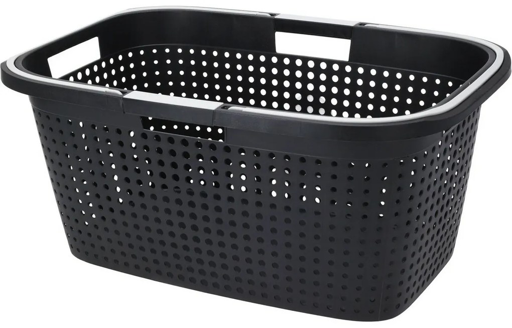 Coș de rufe reciclat cu mânere 38 l, 60 x 40 x 26cm, antracit
