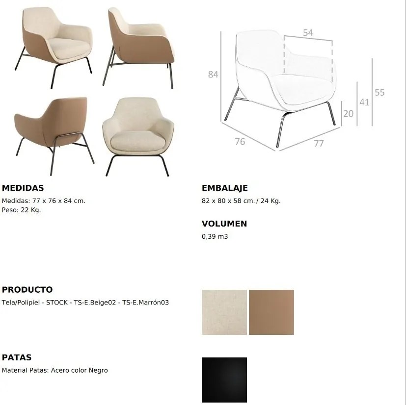 Fotoliu elegant design italian Ardath