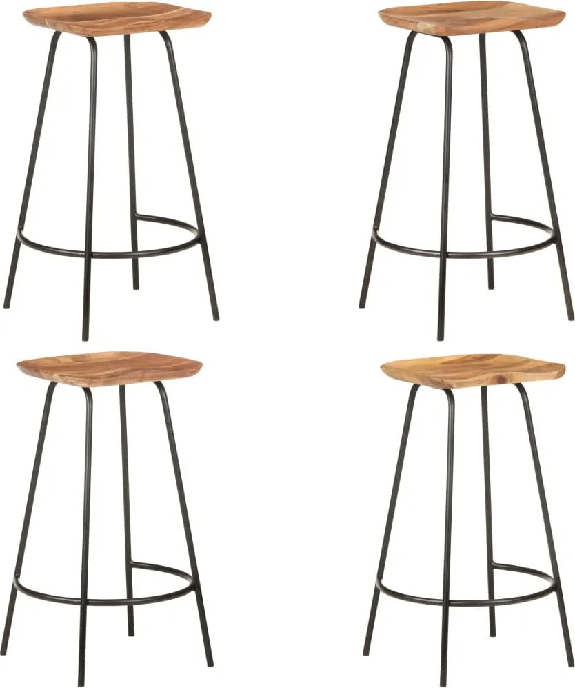 vidaXL Taburete de bar, 4 buc., lemn masiv de acacia