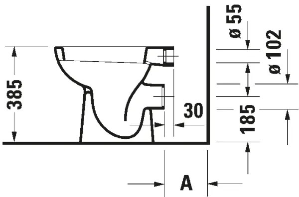 Vas WC pe pardoseală Duravit D-CODE 21080900002, ceramică, alb lucios