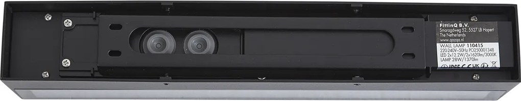 Lampă industrială de perete pentru exterior neagră 38cm incl. LED IP65 - Hannah