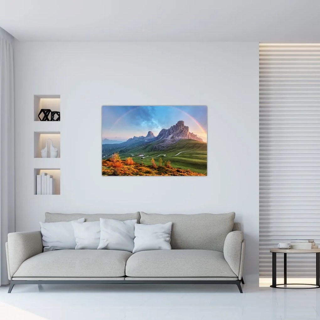 Tablou cu curcupeu deasupra stâncilor (90x60 cm)