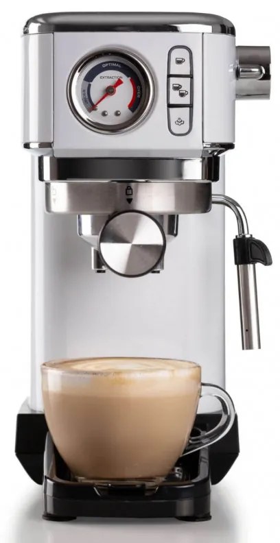 Espressor manual Ariete ESPRESSO SLIM MODERNA 1381/14, 1300W, 15 bar, 1.1 L, Cafea macinata si doze ESE, Alb