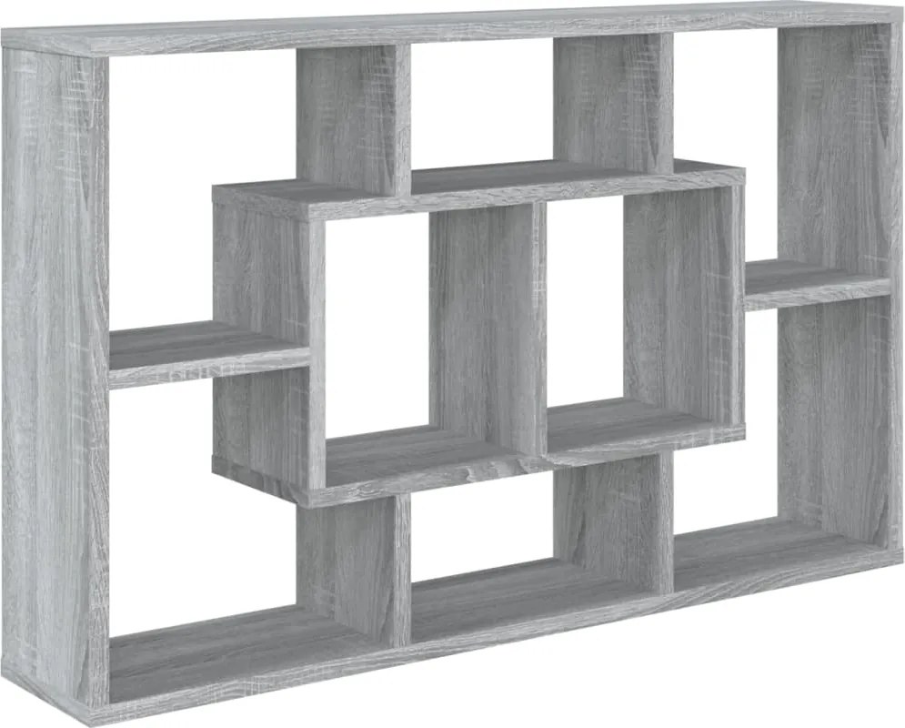 vidaXL Raft de perete, sonoma gri, 85x16x52,5 cm, lemn compozit
