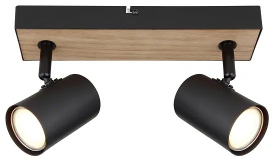 Spot ROBBY 2xGU10/35W/230V negru/maro Globo 57911-2BW