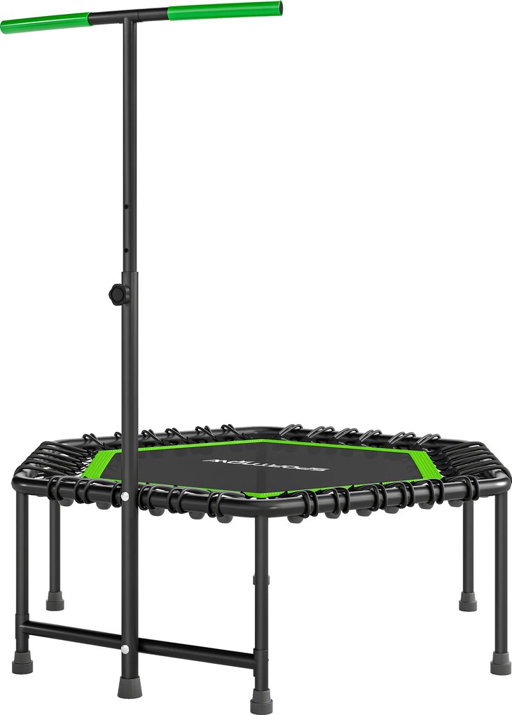 SPORTNOW Trambulină de Fitness 114x114x132 cm cu mâner reglabil în 3 nivele și cadru din oțel Verde și Negru | Aosom Romania