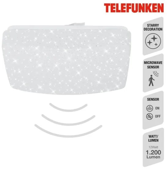 Plafonieră LED cu senzor Telefunken 601906TF LED/12W/230V 4000K