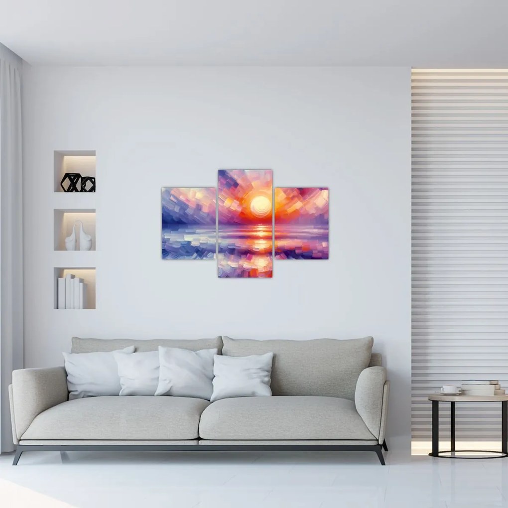 Tablou - Apus de soare artistic colorat (90x60 cm)
