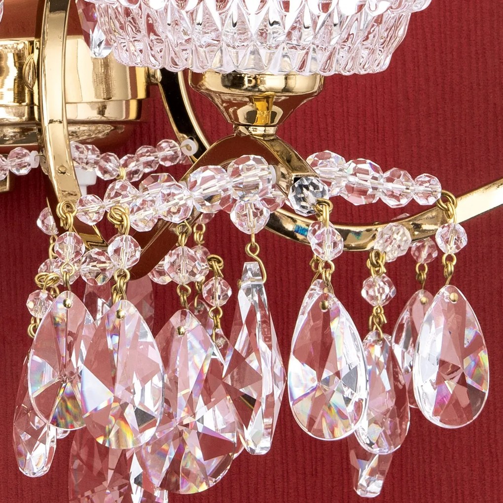 Aplica de perete de lux cristal Scholer Hirohito 3L 24K gold plated