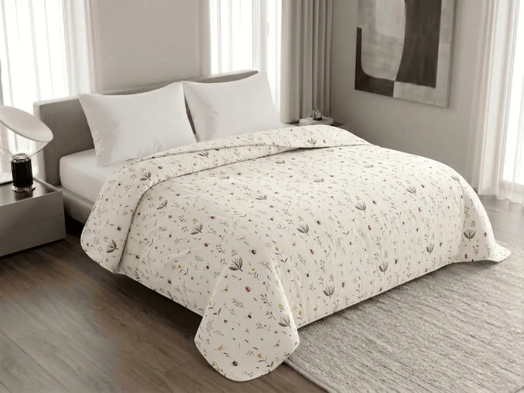 Cuvertura de pat INSECTA, crem Dimensiune: 200 x 240 cm