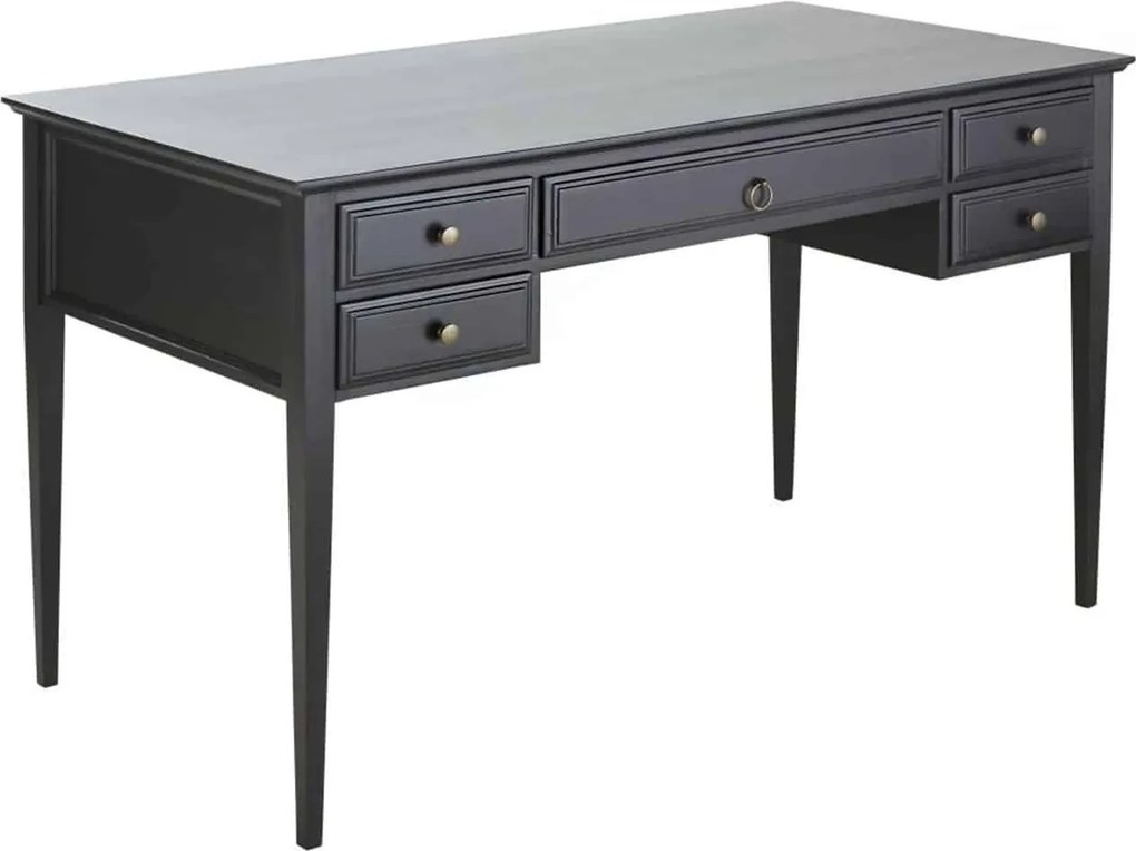 Birou lemn masiv gri Noir Antracit, 132 × 70 × 78 cm
