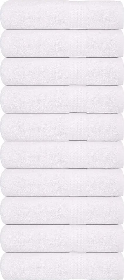 vidaXL Prosoape de mâini, FROGN, 10 buc., alb, 50x100 cm, 360 g/m²