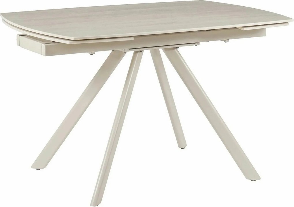 Masa extensibila URSA, grej cu efect de piatra travertin, ceramica/met