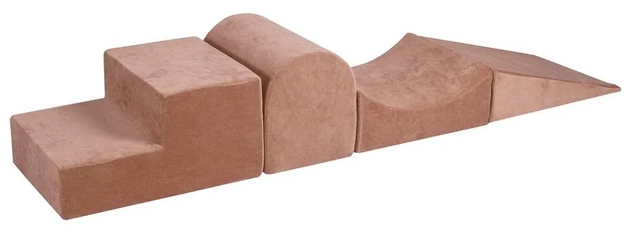 Teren de joacă din spumă bej 4 buc. din catifea înălțime 30 cm 45x193 cm Montessori – Meowbaby