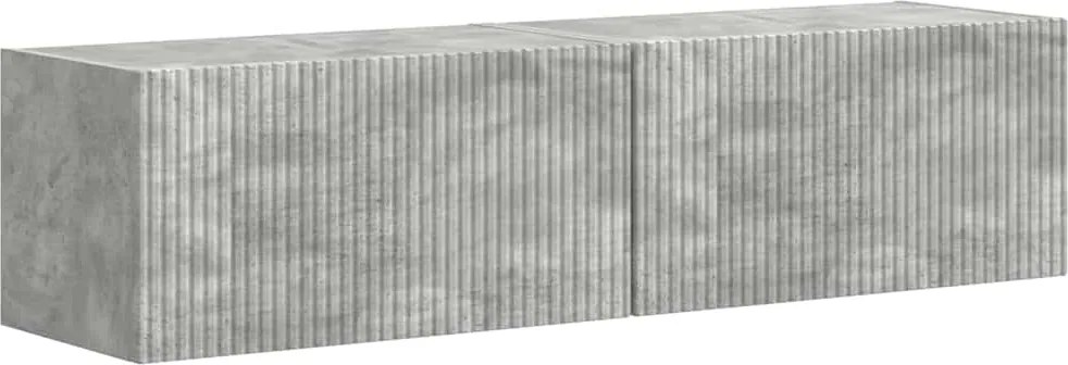 vidaXL Dulap TV de perete 2 pcs Beton 60 x 31 x 29.5 cm Lemn compozit