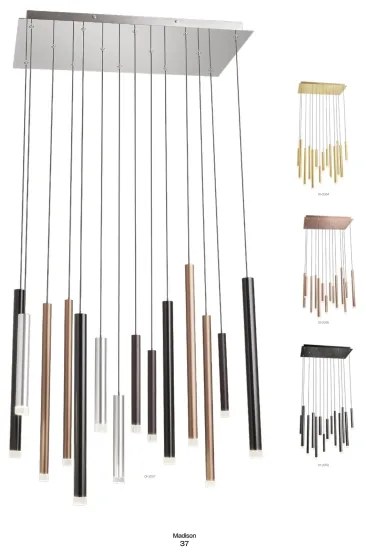 Lustră LED pe cablu Redo 01-2056 MADISON 14xLED/4W/230V negru