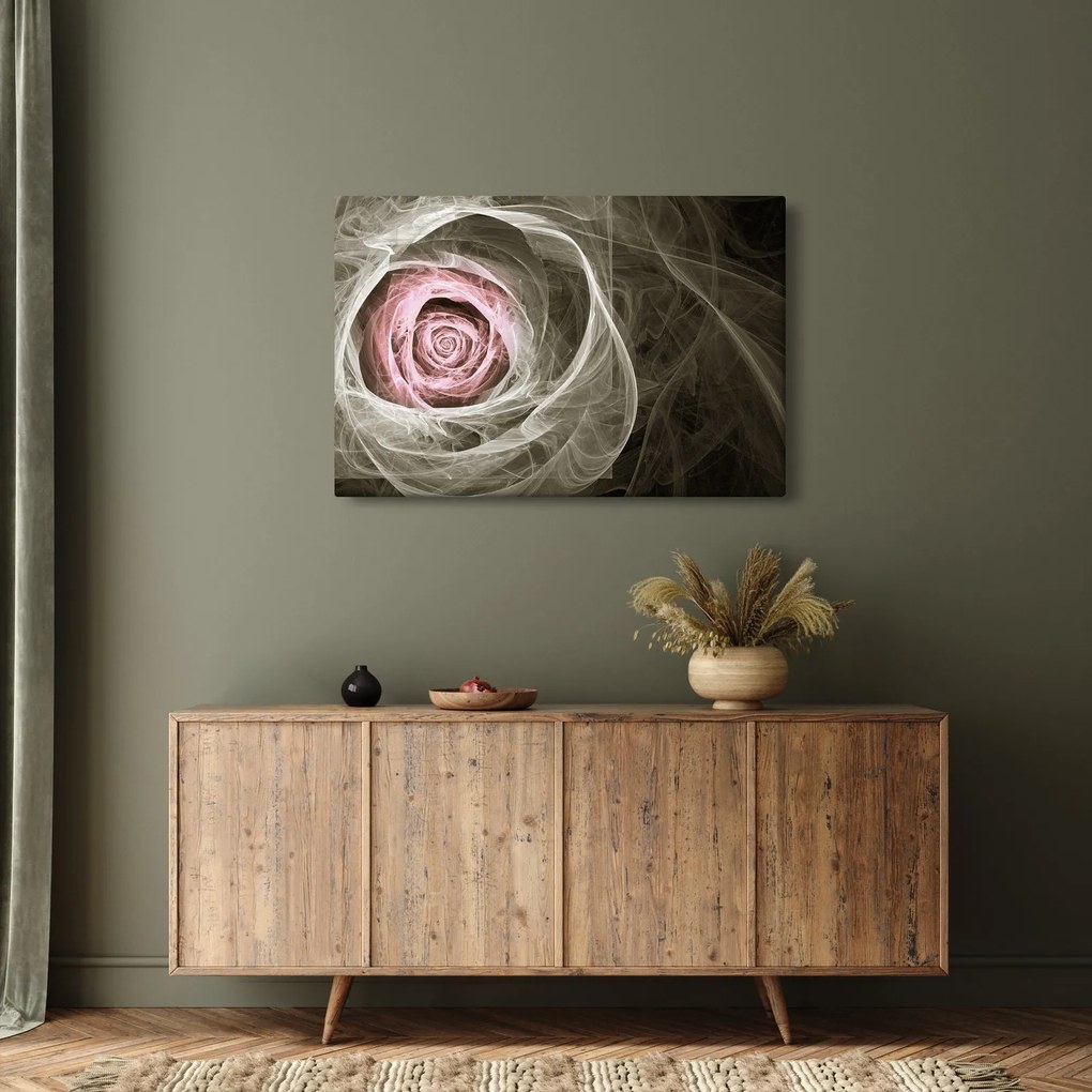 Tablou - Abstract trandafir roz deschis roz (90x60 cm)