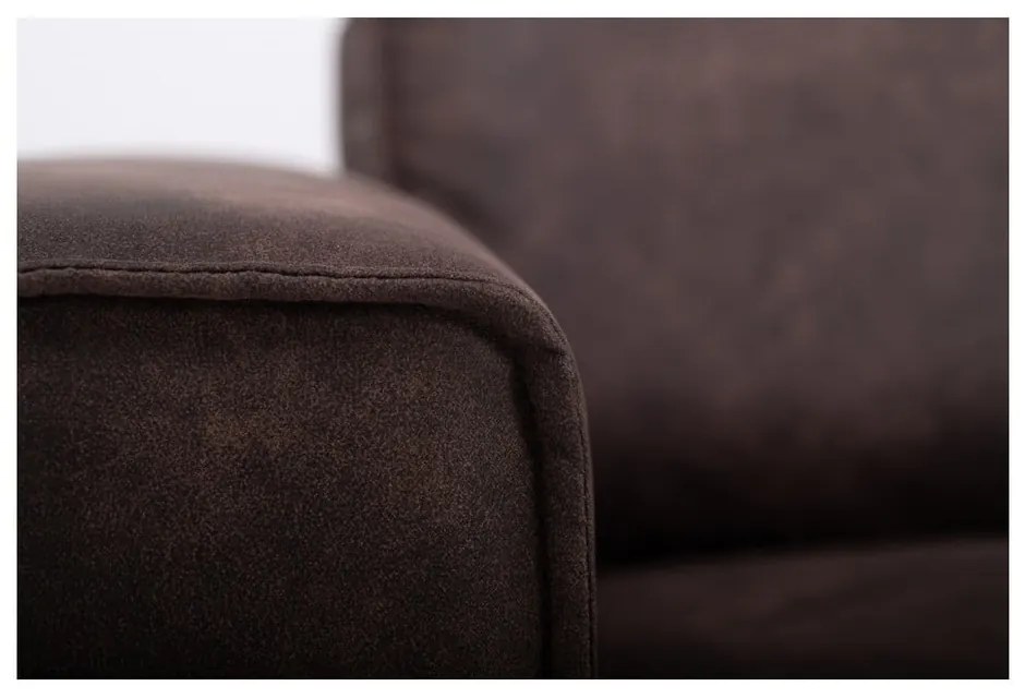 Canapea maro cu tapițerie din imitație de piele 224 cm Copenhagen – Scandic