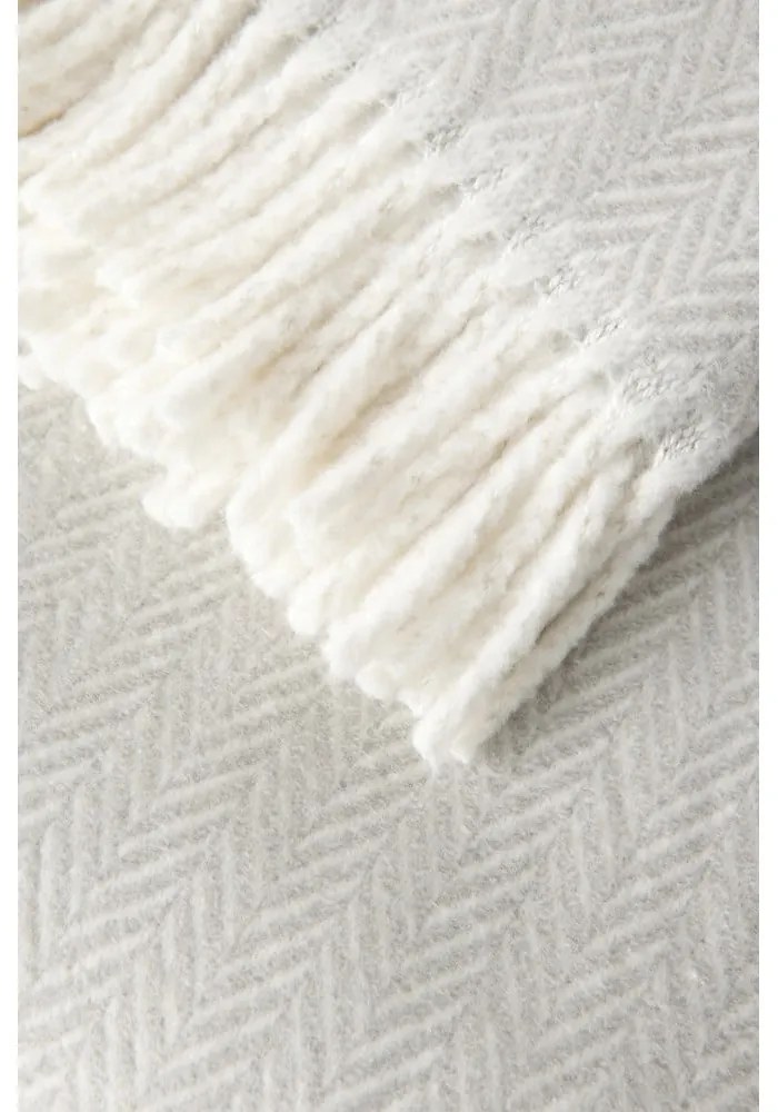 Pled din amestec de bumbac Euromant Skyline, 140 x 180 cm, gri deschis