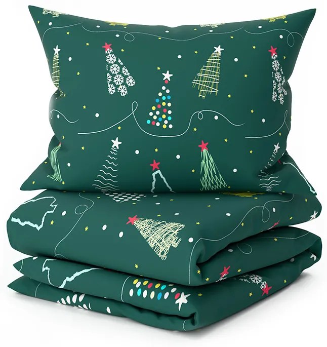 Lenjerie de pat din microfibra CHRISTMAS DRIFT verde Dimensiune lenjerie de pat: 70 x 90 cm | 140 x 200 cm