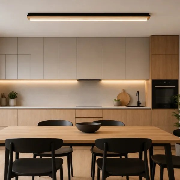 Brilagi - Plafonieră LED WOODY FLAT LED/25W/230V 118 cm stejar/negru