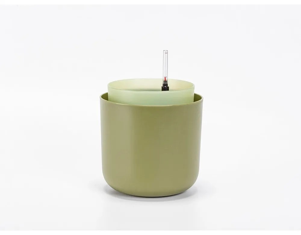 Ghiveci cu auto-udare Plastia Tolita, ø 19 cm, verde