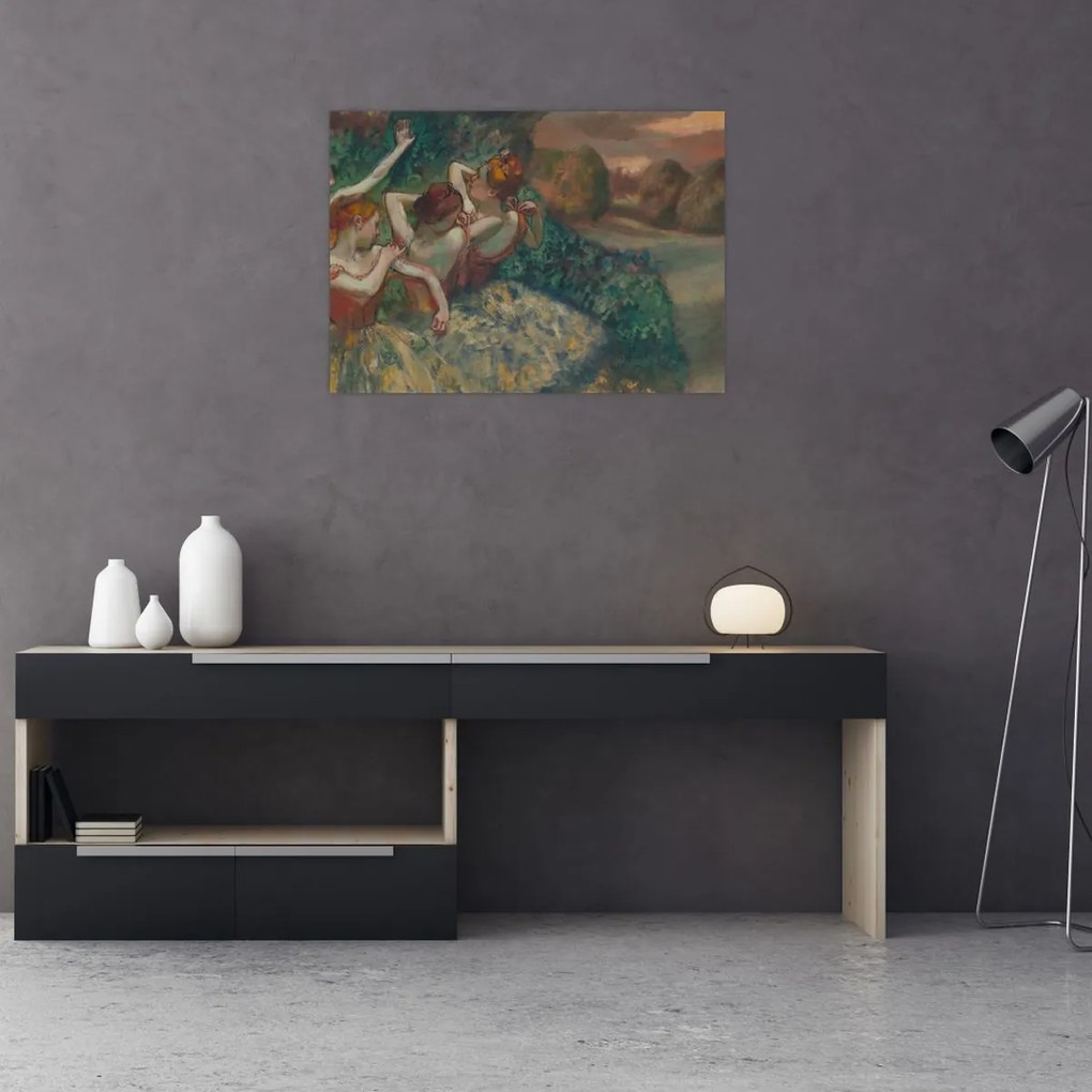 Tablou pe sticlă - Edgar Degas, Four Dancers, reproducere (70x50 cm)