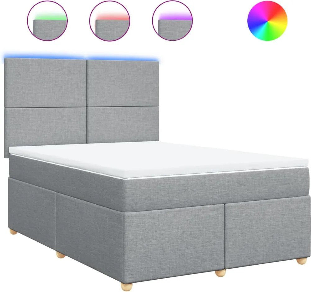 vidaXL Pat continental, gri deschis, 140x200 cm, material textil