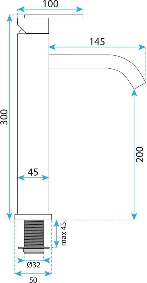 Baterie lavoar inalta Rea Ontario cupru periat