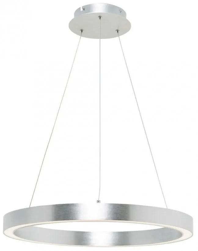 Lustra LED design modern circular CARLO argintiu, diametru 60cm