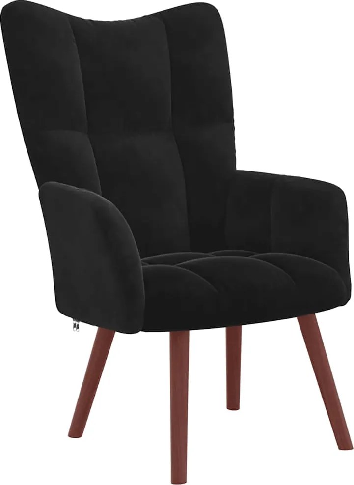 vidaXL Scaun de relaxare, negru, catifea