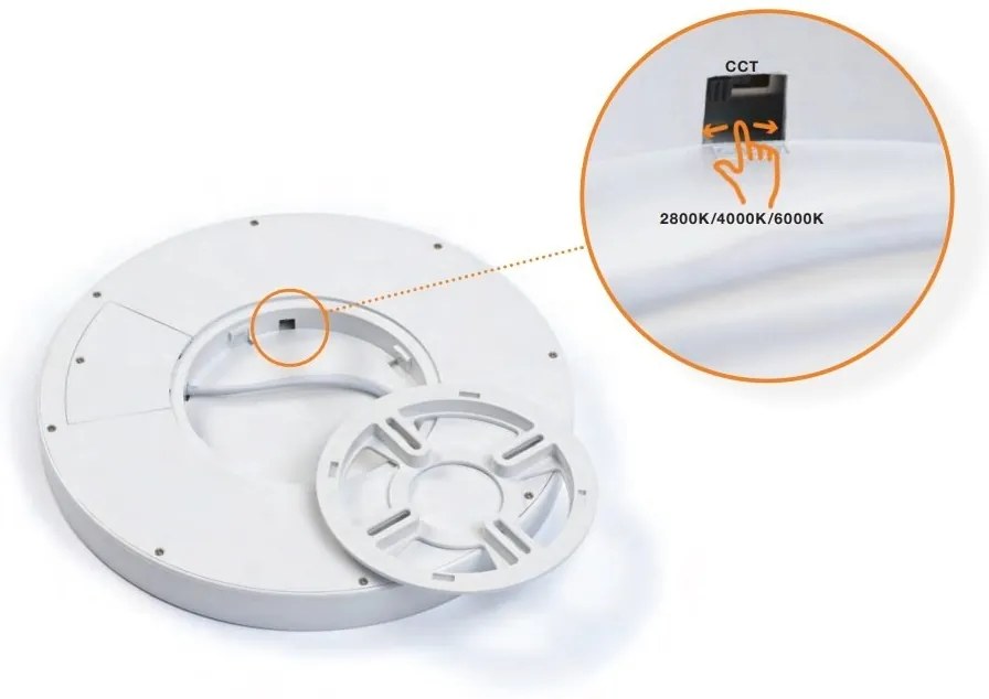 Plafoniera slim LED dimabil, protectie IP40 PANKA 23 CCT alb
