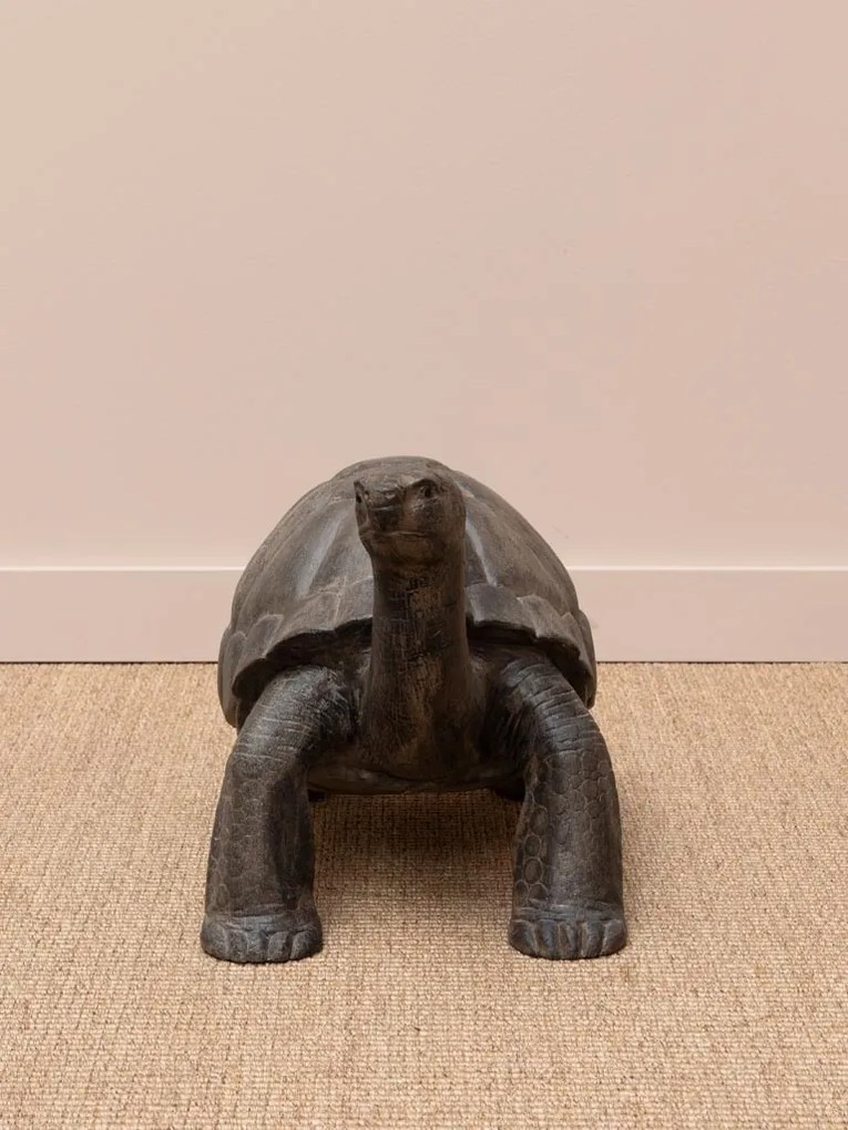 Țestoasă decorativa medie din lemn de tec, "Turtle"