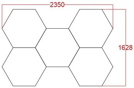 Panou LED HoneyComb, 5 Hexagoane, Lumină Rece 6500K, 192W