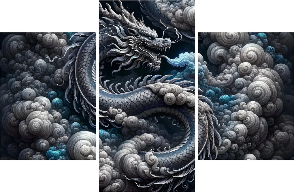 Tablou – Dragon în fum (90x60 cm)