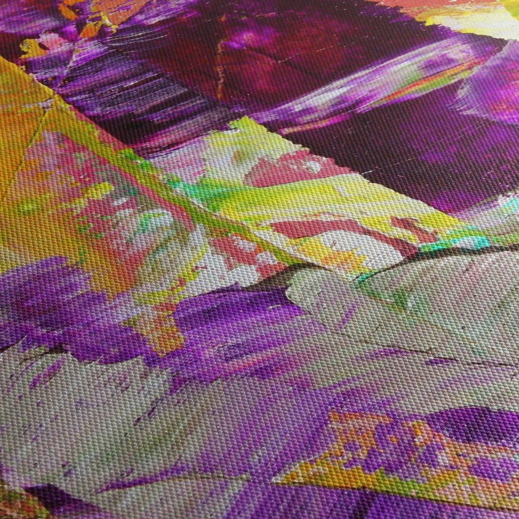 Tablou cu abstracție - pictura (cu ceas) (90x30 cm)