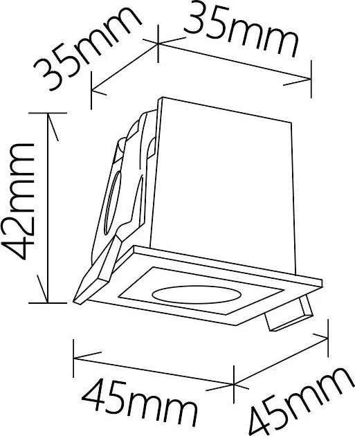 Corp incastrabil cu 1 spot LED BLAU alb