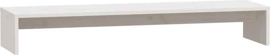 vidaXL Suport pentru monitor, alb, 100x27x15 cm, lemn masiv pin